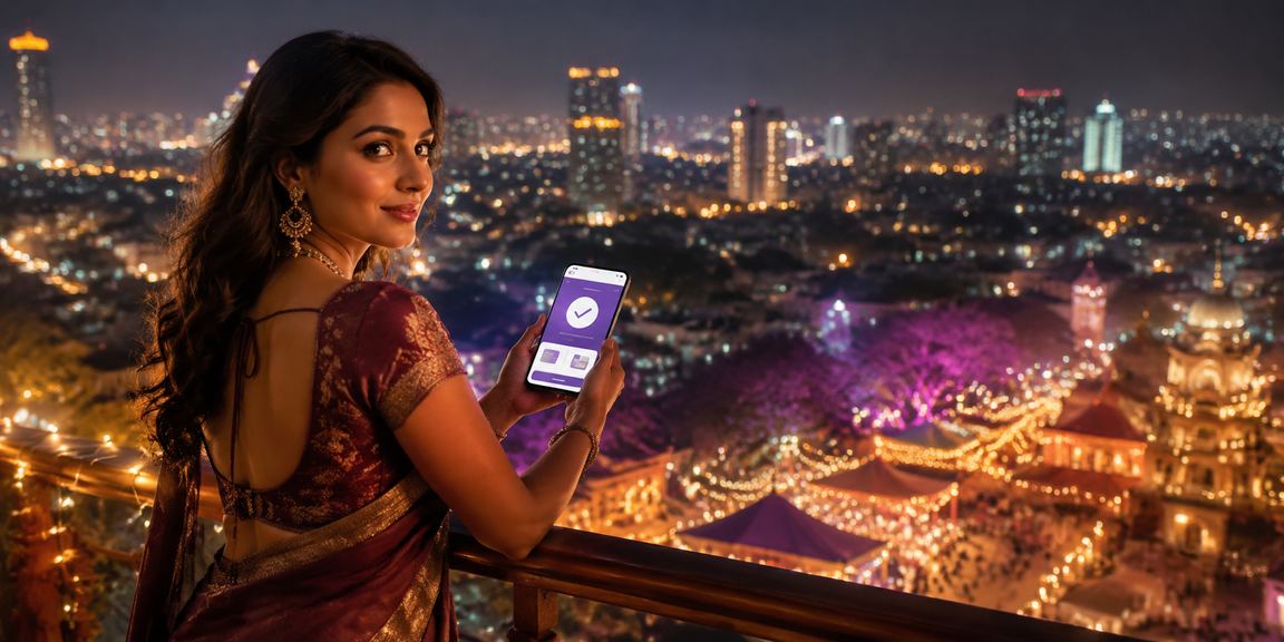 Pune city night market with mobile payments